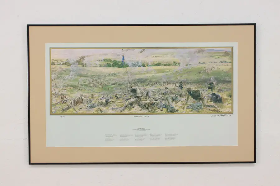 Photo of Here Fell Custer Bighorn Battle Vintage Print Schmidt 46"