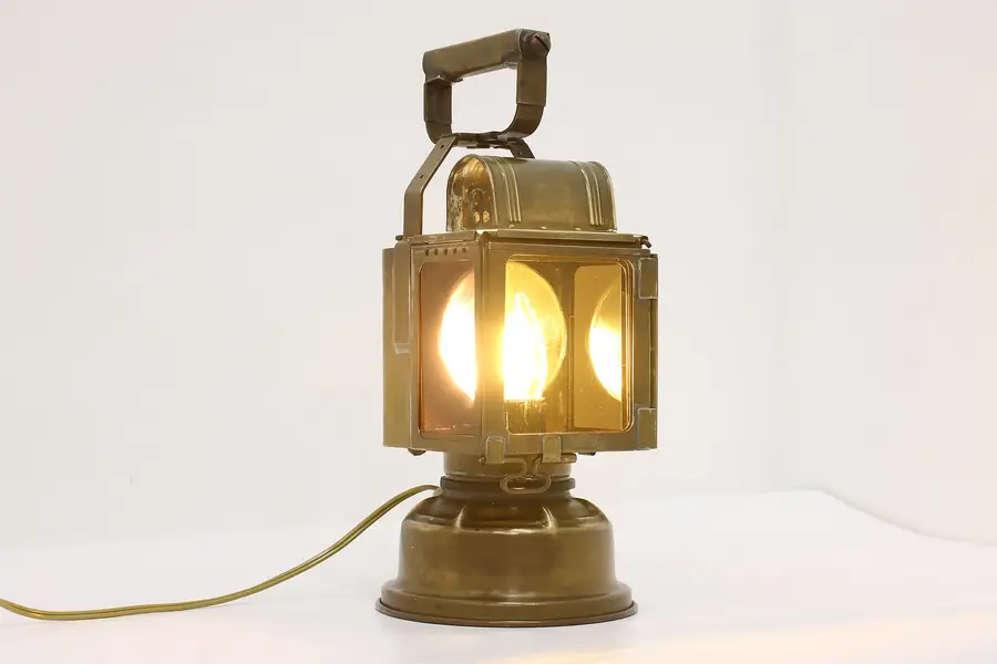 Photo of French Industrial Salvage Antique Railroad Lantern DeHail