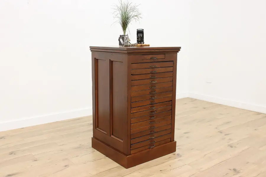 Photo of Victorian Antique Walnut Office File or Collector Cabinet