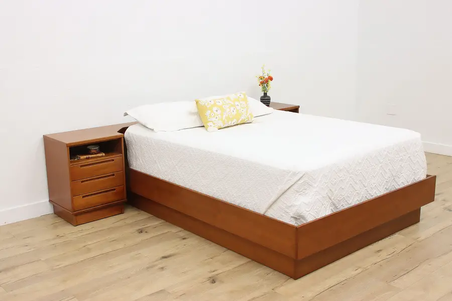 Photo of Midcentury Modern Vintage Teak Queen Bed Nightstands Torring