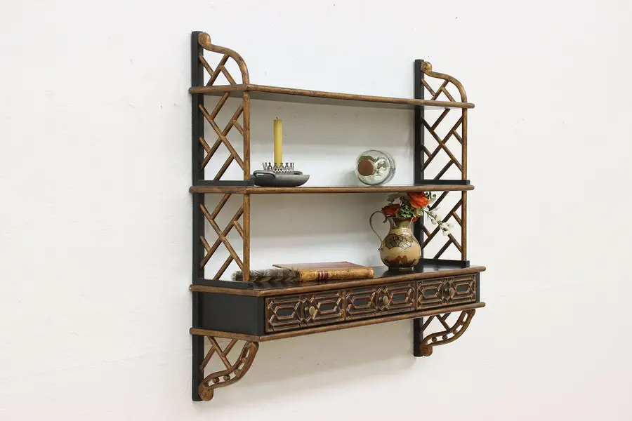 Photo of Asian Contemporary Painted Kitchen Bath Display Wall Shelf