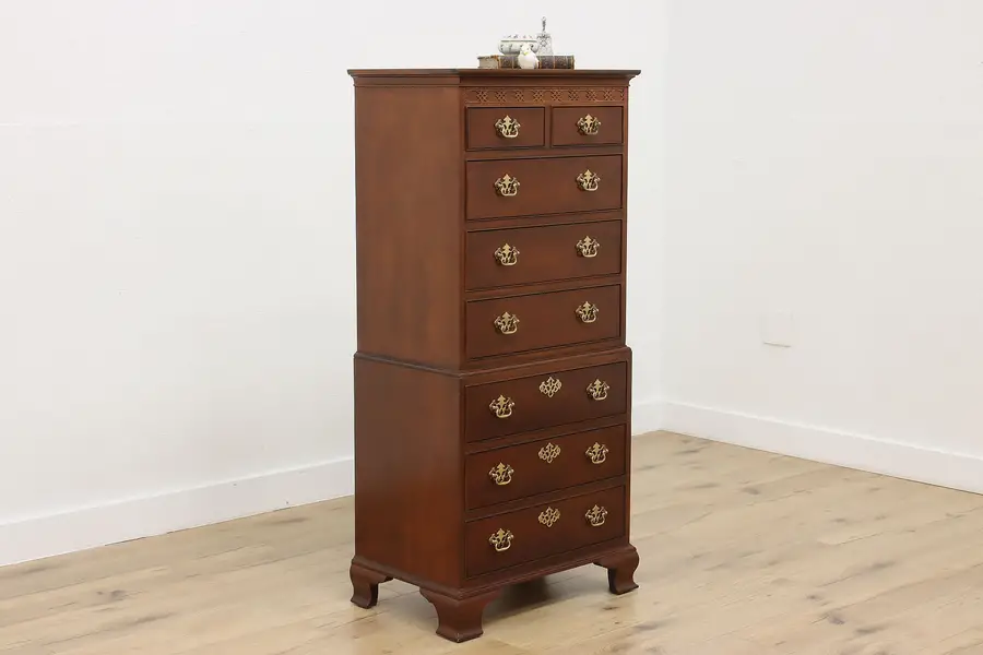 Photo of Georgian Vintage Mahogany Lingerie or Jewelry Chest Baker