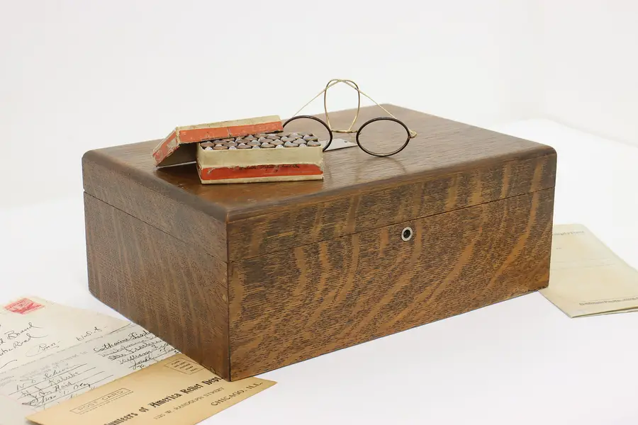 Photo of Oak Antique Keepsake, Jewelry, or Collector Box
