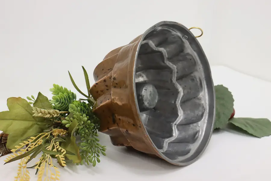 Photo of Farmhouse Kitchen Antique Copper Cake or Dessert Mold