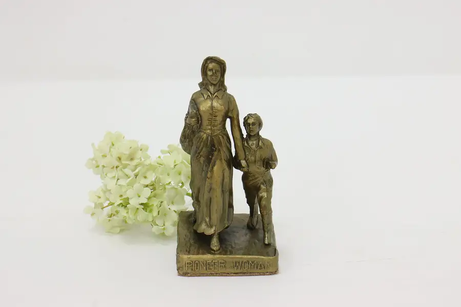 Photo of Pioneer Woman Vintage Brass Finish Souvenir Sculpture