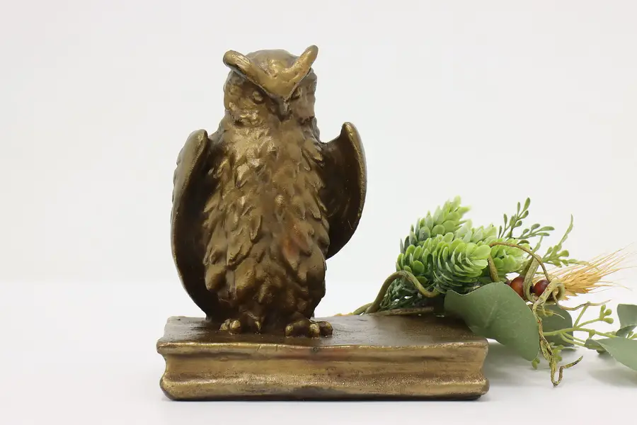 Photo of Wise Owl & Book Bronze Clad Library Bookend Sculpture, Armor