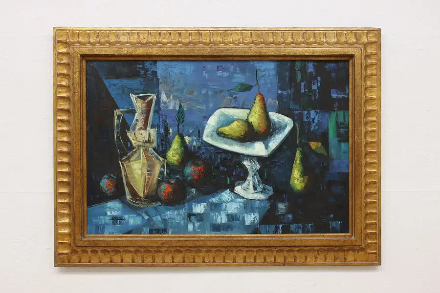 Photo of Pear Still Life Vintage Original Oil Painting Diamond 44.5"