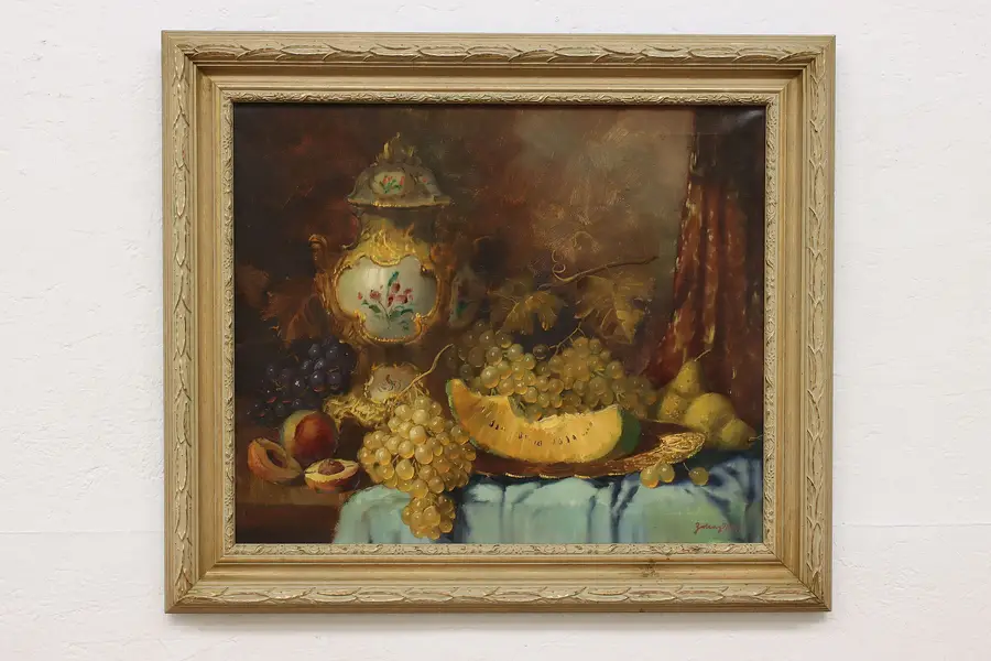 Photo of Still Life Fruit Vintage Original Oil Painting Zdrazlek 30"