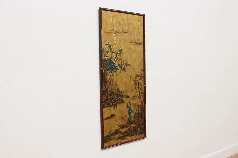 Photo of Hand Painted Vintage Gold Leaf Painting Henick 49.5"