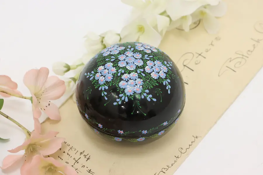 Photo of Ukrainian Vintage Hand Painted Petrykivka Jewelry Box
