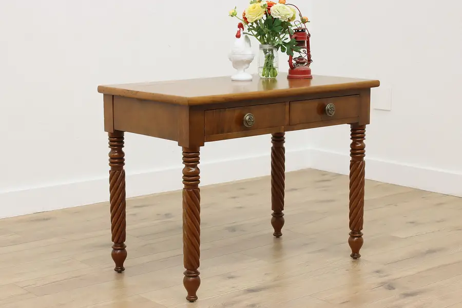 Photo of Empire Antique Carved Mahogany End Table or Hall Console