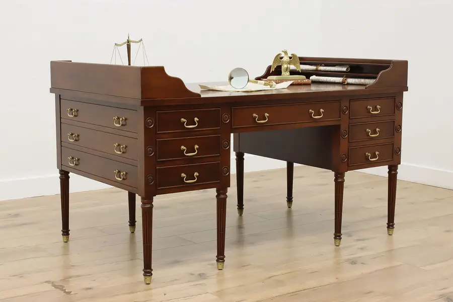 Photo of George Washington Antique Mahogany Office Partner Desk