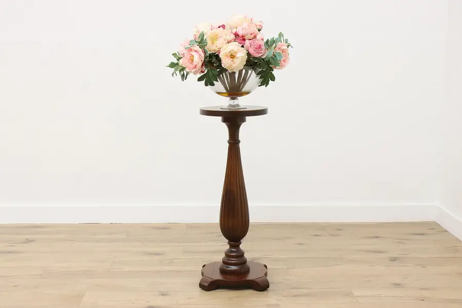 Photo of Victorian Antique Carved Oak Plant Stand Sculpture Pedestal