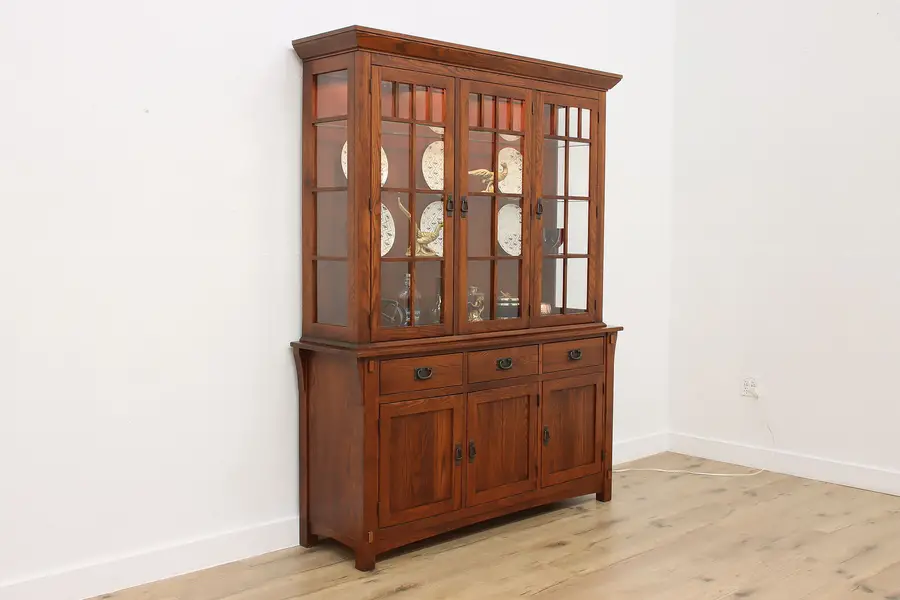 Photo of Craftsman Vintage Ash China Cabinet or Bookcase, Nichols