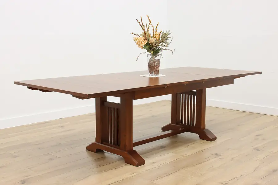 Photo of Craftsman Vintage Ash 8' Dining Table, 3 Leaves, Nichols