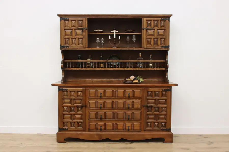 Photo of Spanish Colonial Vintage Carved Cabinet or Sideboard, Argudo