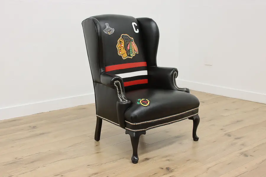 Photo of Chicago Blackhawks Library Wingback Chair, Ride Janie Ride