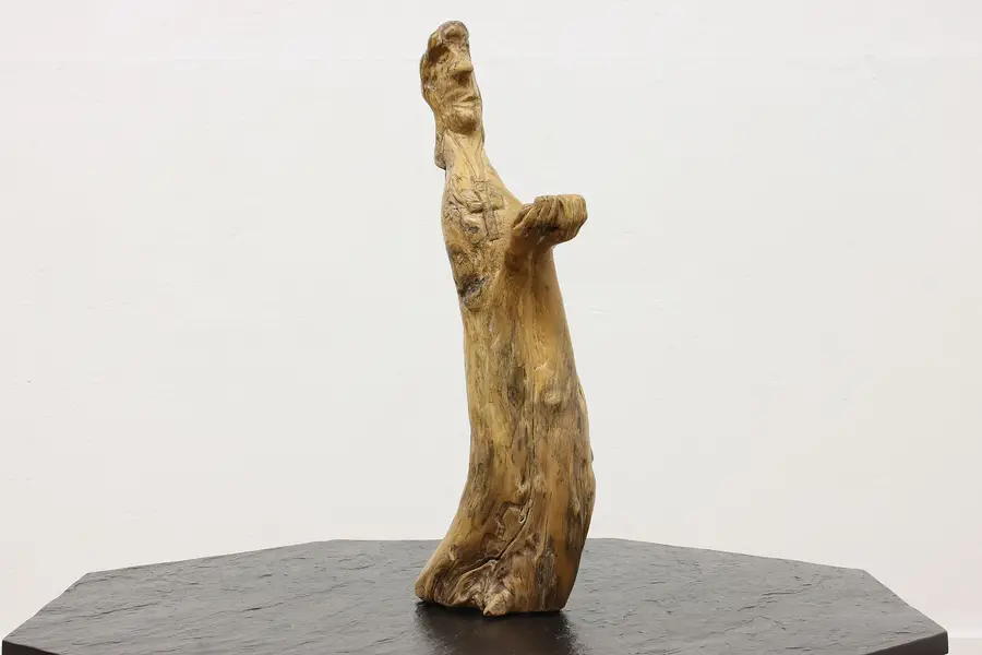 Photo of Coastal Driftwood Vintage Preacher Reading Sermon Sculpture