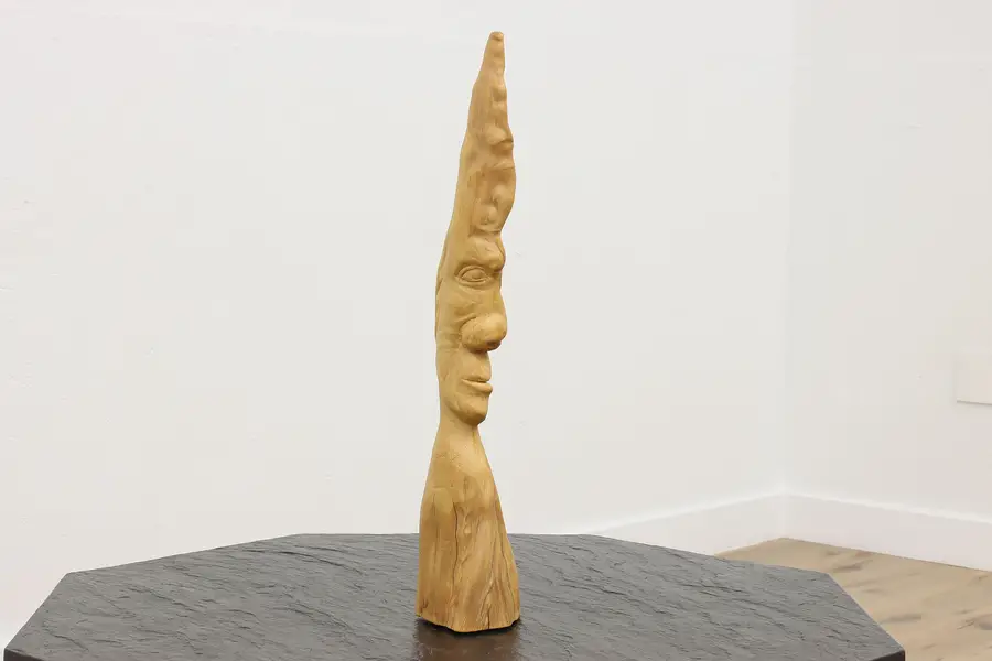 Photo of Coastal Driftwood Vintage Mythological Face Sculpture