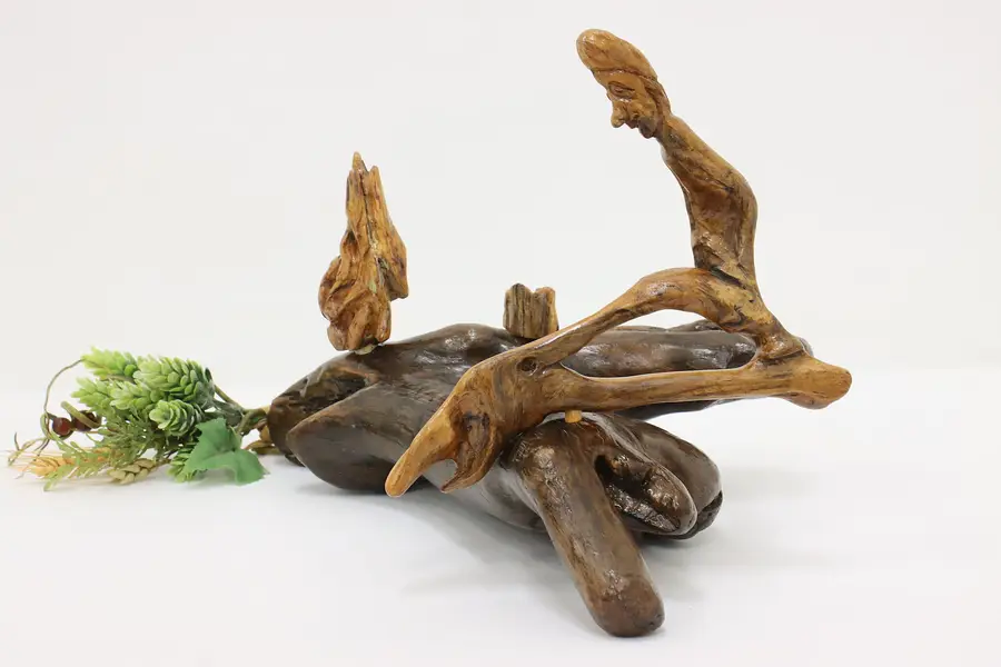 Photo of Lithuanian Driftwood Vintage Folk Art Sculpture, VJ