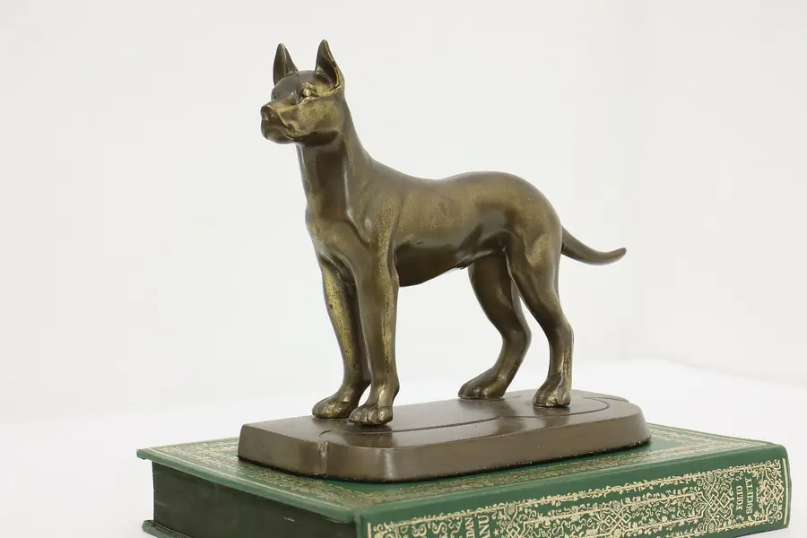 Photo of Great Dane Dog Antique Brass Library Bookend or Sculpture