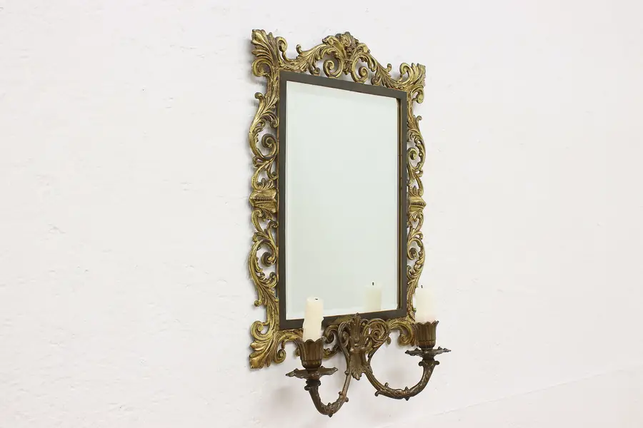 Photo of Victorian Wall Mirror & Candleholder Bradley & Hubbard