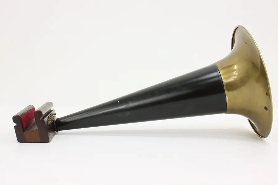 Photo of Victorian Antique Phonograph Witch Hat Horn & Phone Stand