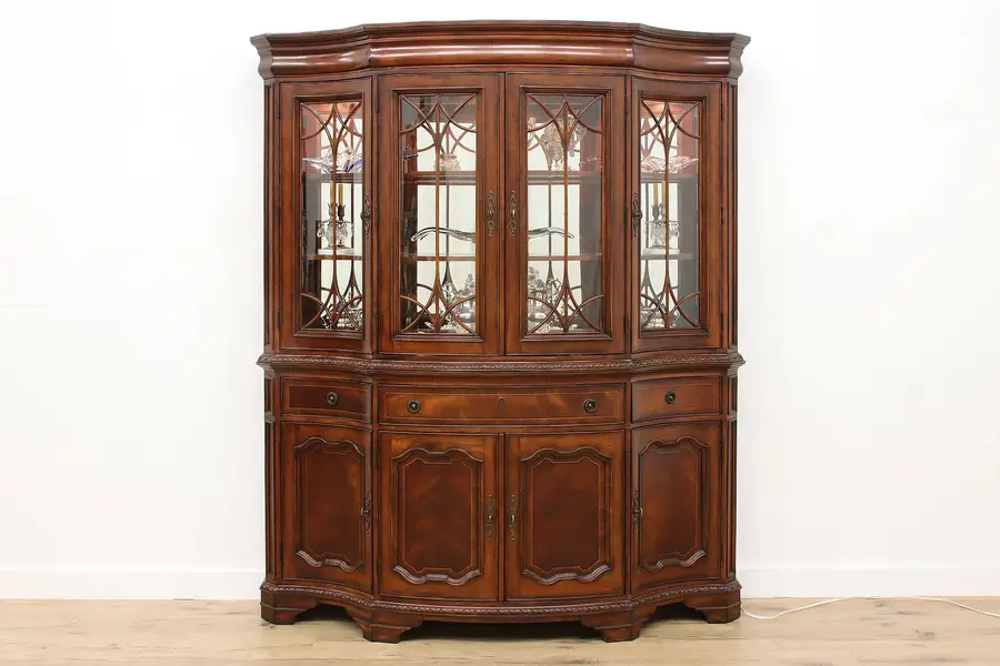Photo of Georgian Vintage Mahogany China Breakfront Cabinet Smithe