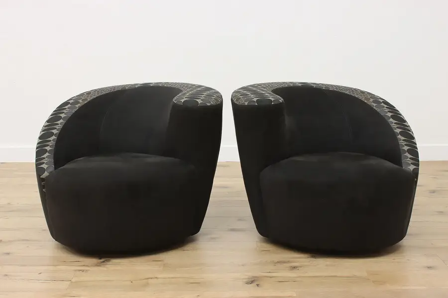Photo of Pair of Nautilus Design Vintage Club Chairs after Kagan