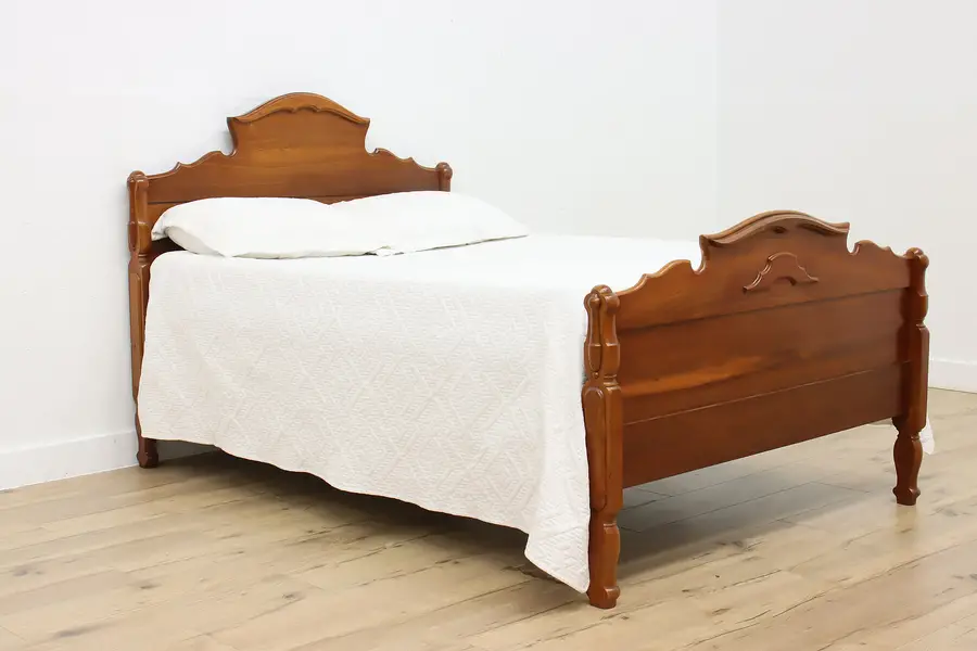 Photo of Victorian Antique Carved Walnut Double Full Size Bed