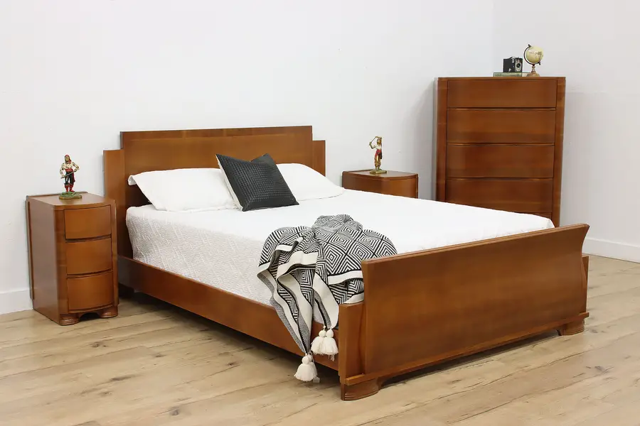 Photo of Midcentury Modern Vintage 4 Pc Bedroom Set Queen Bed, Joerns