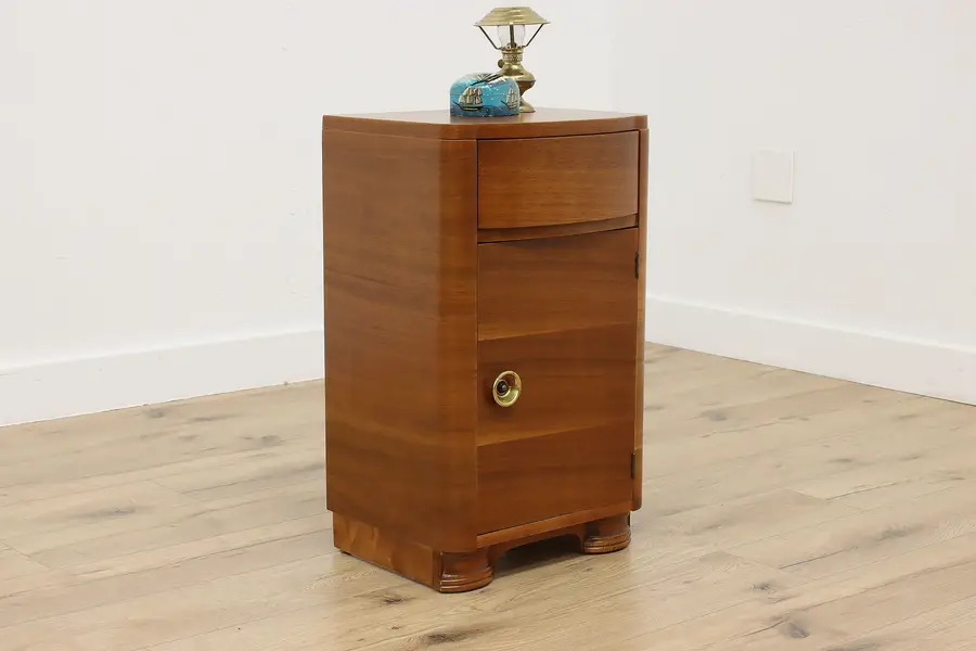 Photo of Midcentury Modern Vintage Walnut Nightstand End Table Joerns