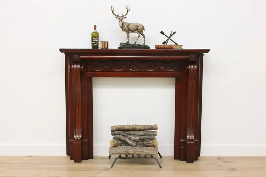 Photo of Victorian Salvage Antique Carved Cherry Fireplace Mantel