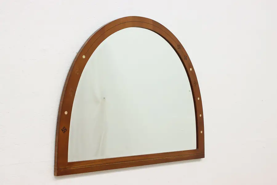 Photo of Art Nouveau Vintage Cherry & Inlay Wall Boudoir Bath Mirror
