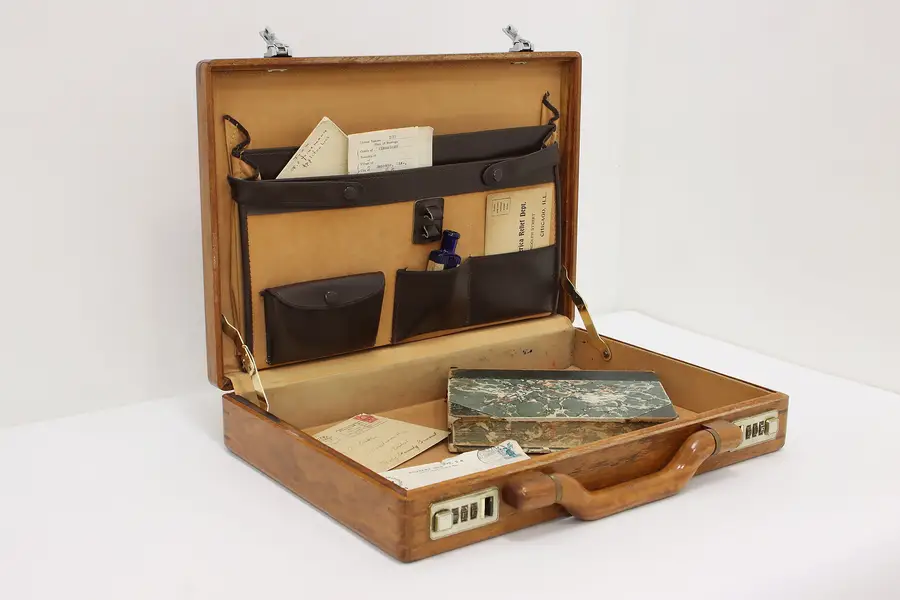 Photo of Traditional Vintage Rosewood Briefcase or Attaché, Presto Locks