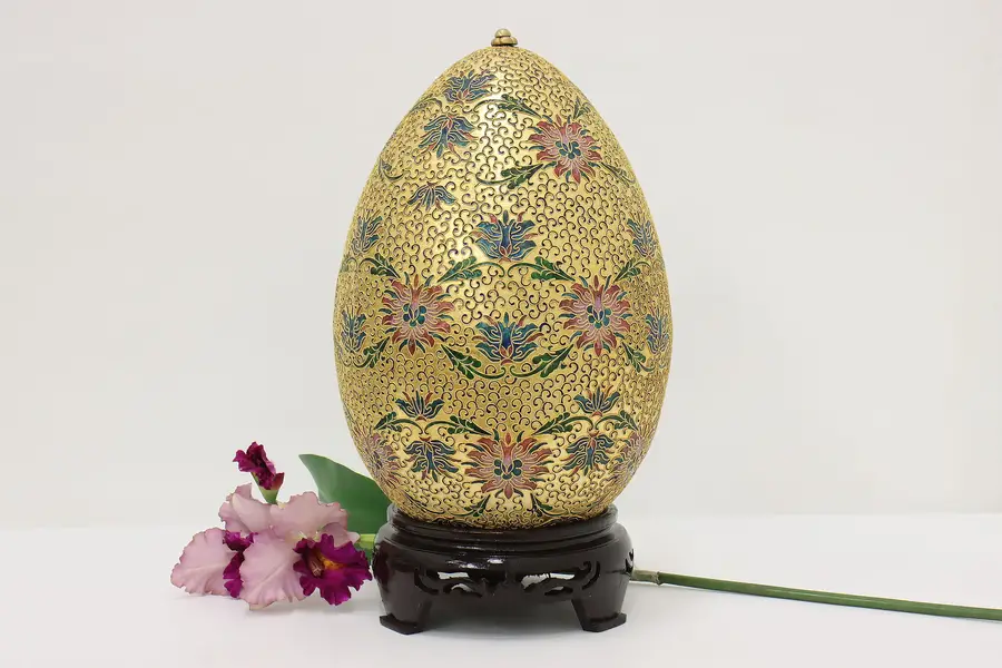 Photo of Chinese Vintage Gold & Cloisonne Enamel Decorative Egg