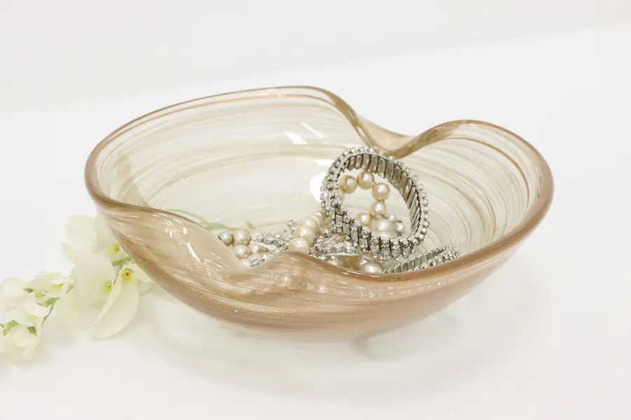 Photo of Midcentury Modern Vintage Shimmery Art Glass Bowl