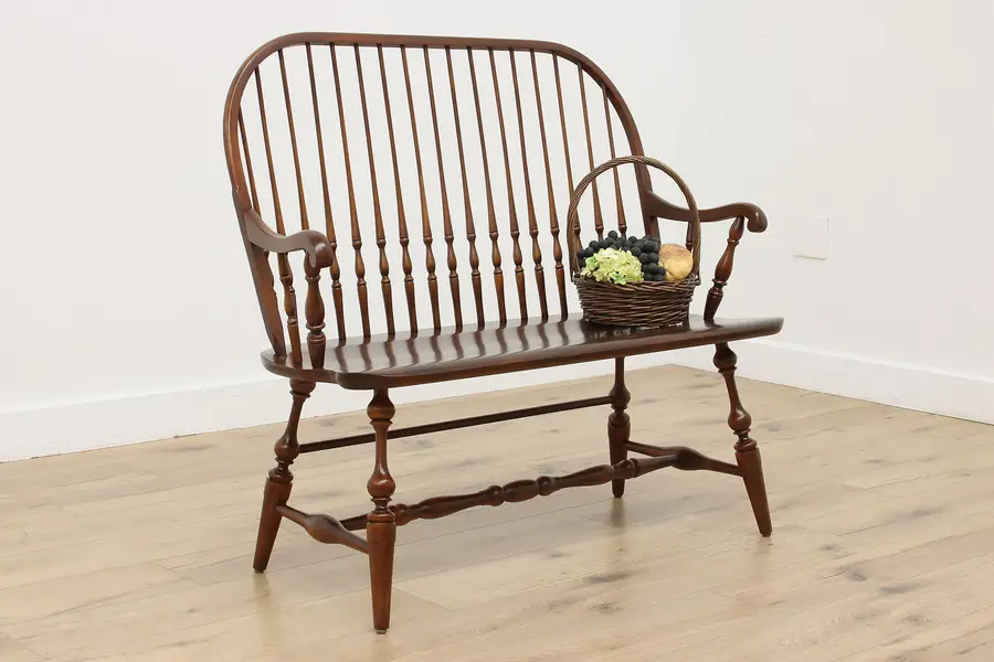 Photo of Farmhouse Vintage Birch Kitchen Hall Porch Bench, Hitchcock