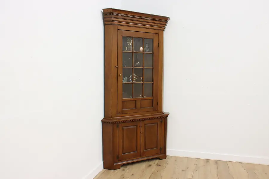 Photo of Sheraton Antique Walnut Kitchen Corner Cupboard or Cabinet