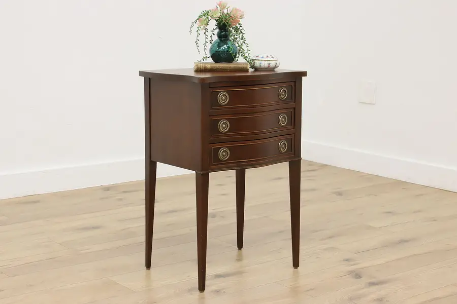 Photo of Georgian Vintage Mahogany Nightstand, Side or End Table
