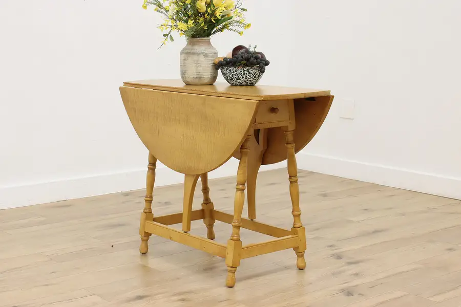 Photo of Sheraton Vintage Farmhouse Maple Drop Leaf Kitchen Table