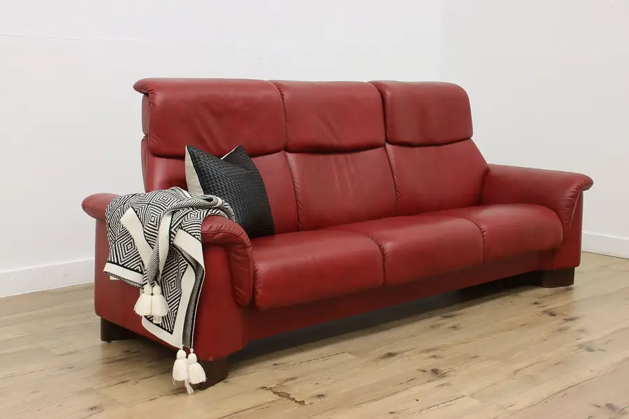 Photo of Midcentury Modern Vintage Leather Recliner Sofa, Ekornes