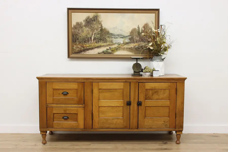 Photo of Farmhouse Antique Birch Store Counter Bar or Kitchen Island