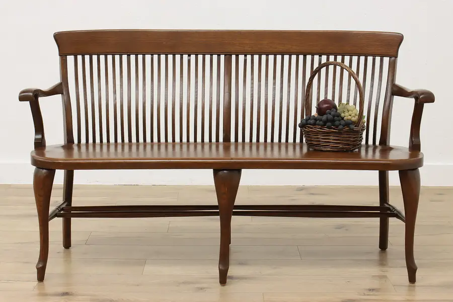 Photo of Victorian Antique Oak Hall, Kitchen, or Porch Bench