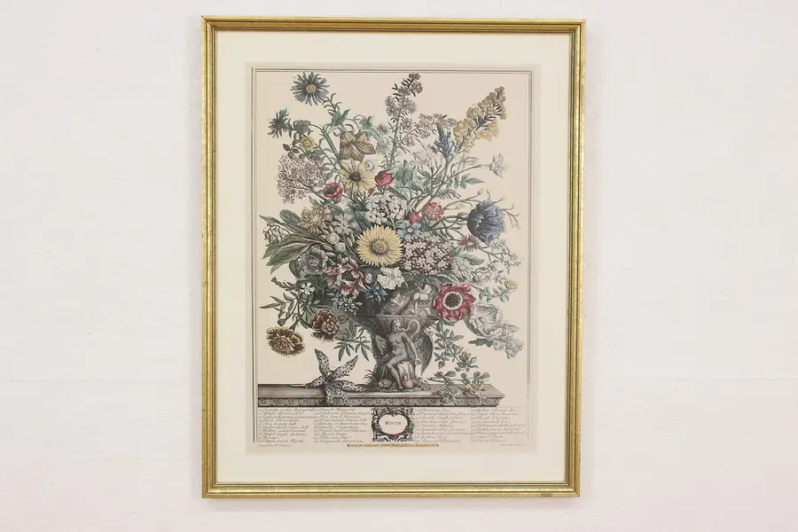 Photo of Winter Antique Flower Seed Catalog Print after Furber 29.5"