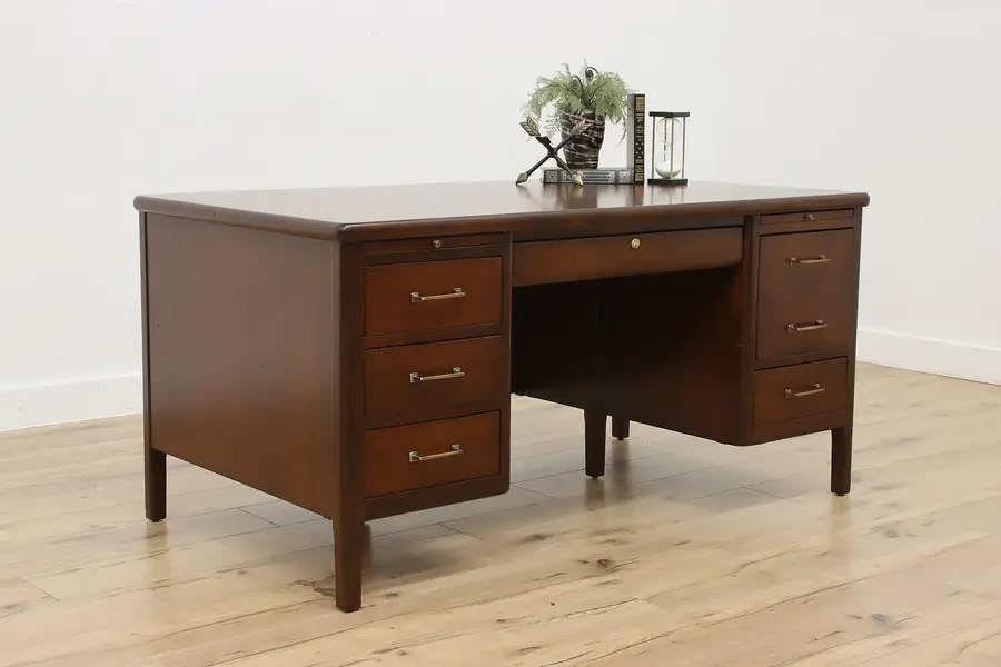 Photo of Traditional Vintage Oak Office or Library Writing Desk North