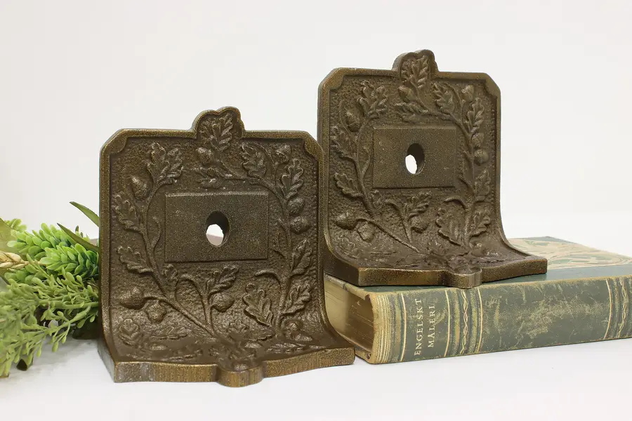 Photo of Pair of Art Nouveau Antique Bronze Finish Bookends Canada