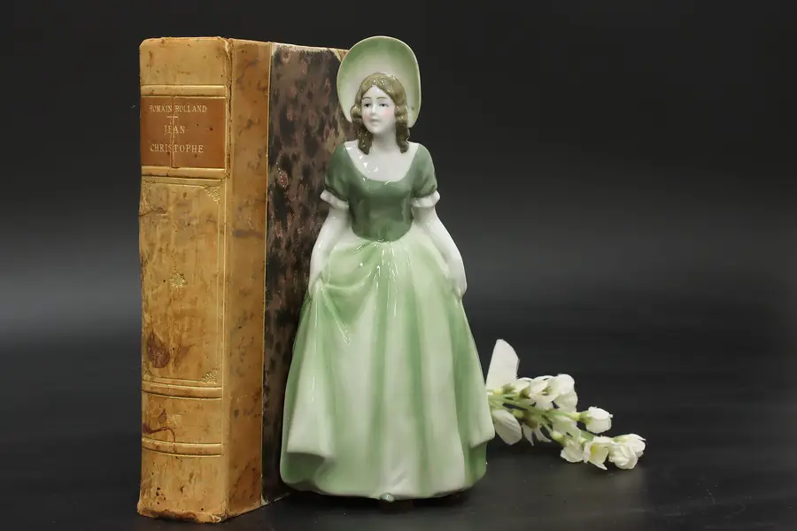 Photo of Young Lady Vintage Painted Porcelain Figure Sculpture
