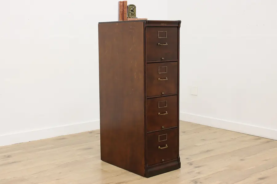 Photo of Traditional Antique Birch Office Library File Cabinet Amberg