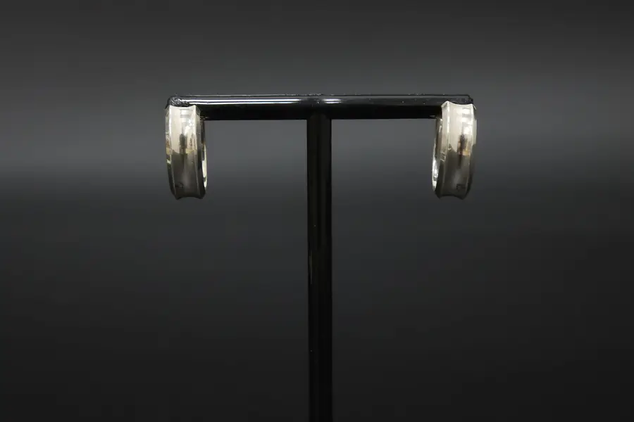 Photo of Sterling Silver Wide Polished Hoop Earrings